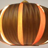 Large wooden veneer pendant lamp from the mid-20th century, 1960s