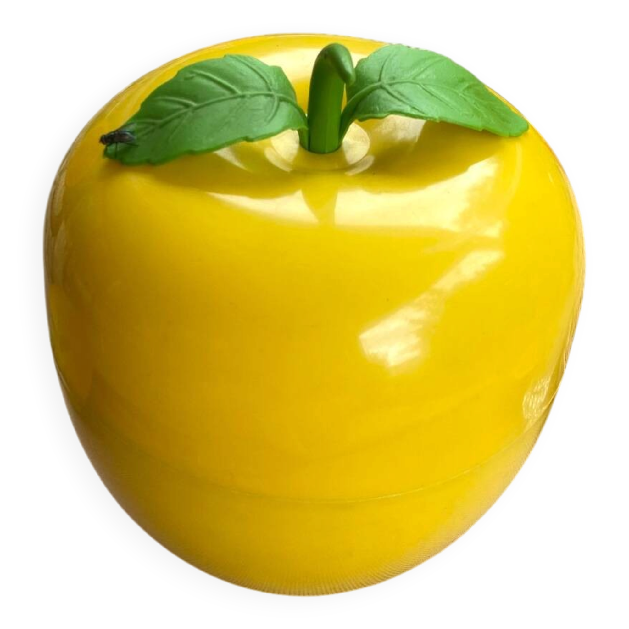 Vintage yellow plastic "apple" ice bucket from the 1970s.