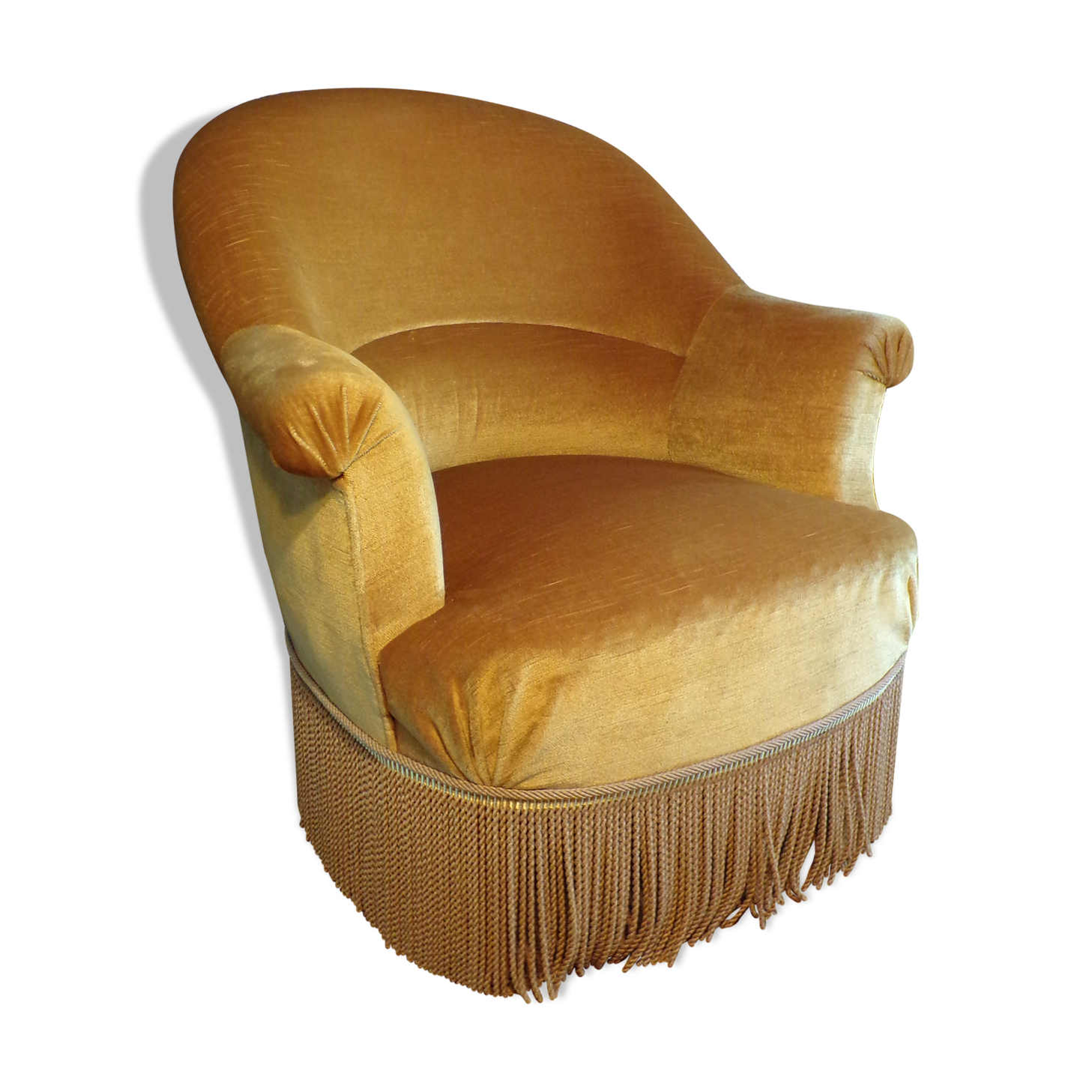 Vintage velvet toad armchair