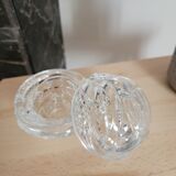 Set of two crystal candlesticks