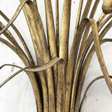 Gold metal reeds flowering wall light