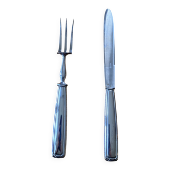 Art Deco silver metal leg of lamb cutlery