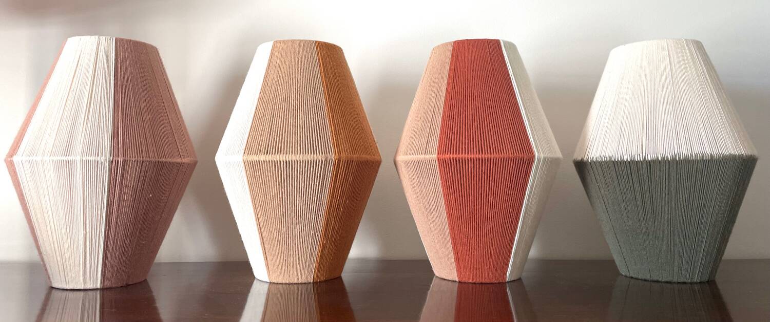 Woven cotton thread lamp