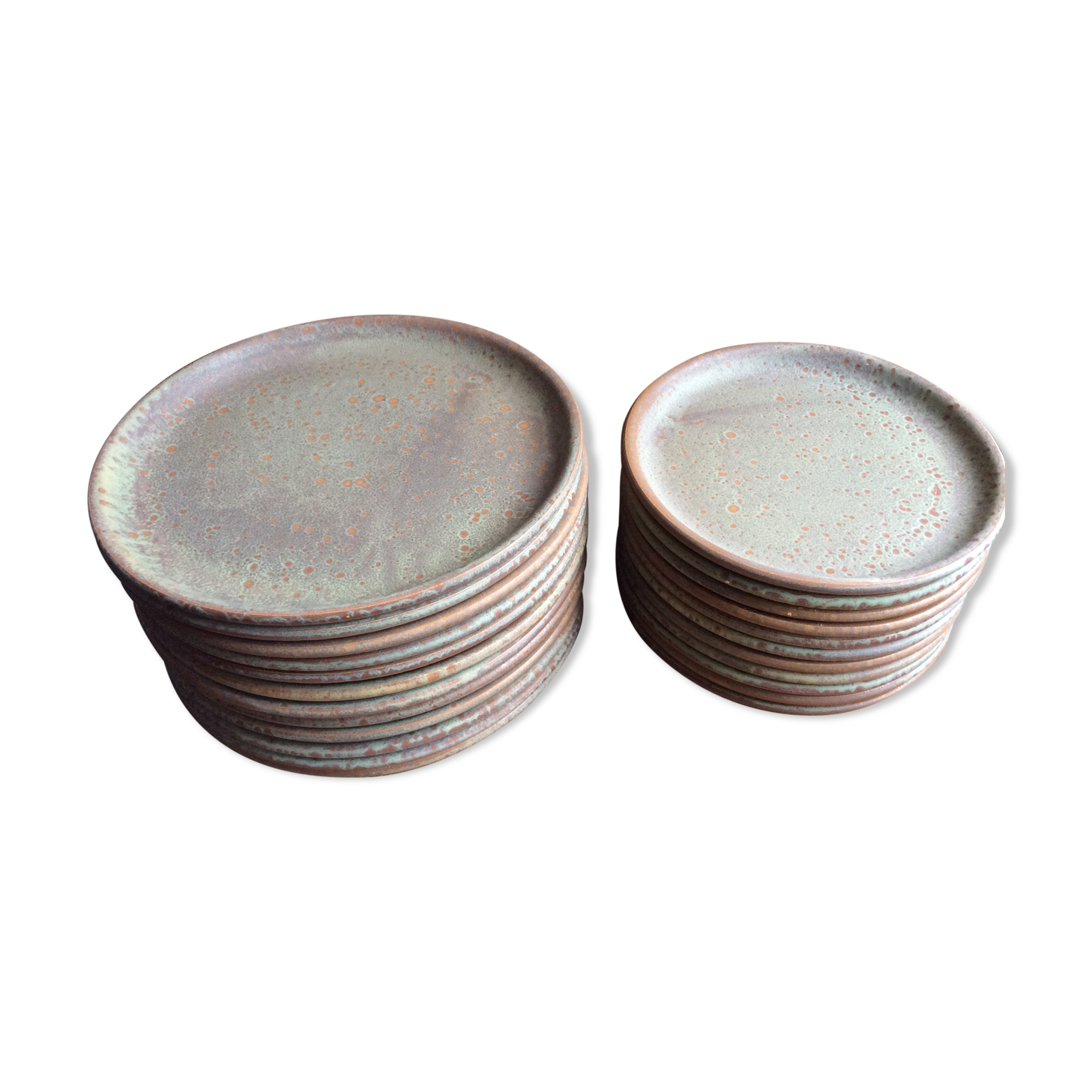 Set of 12 large and 11 small sandstone plates