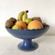 Signed blue stoneware fruit bowl