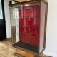 Brass display case from the Lutetia hotel with integrated lighting.