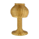 Mushroom shaped handcrafted rattan lamp 1970