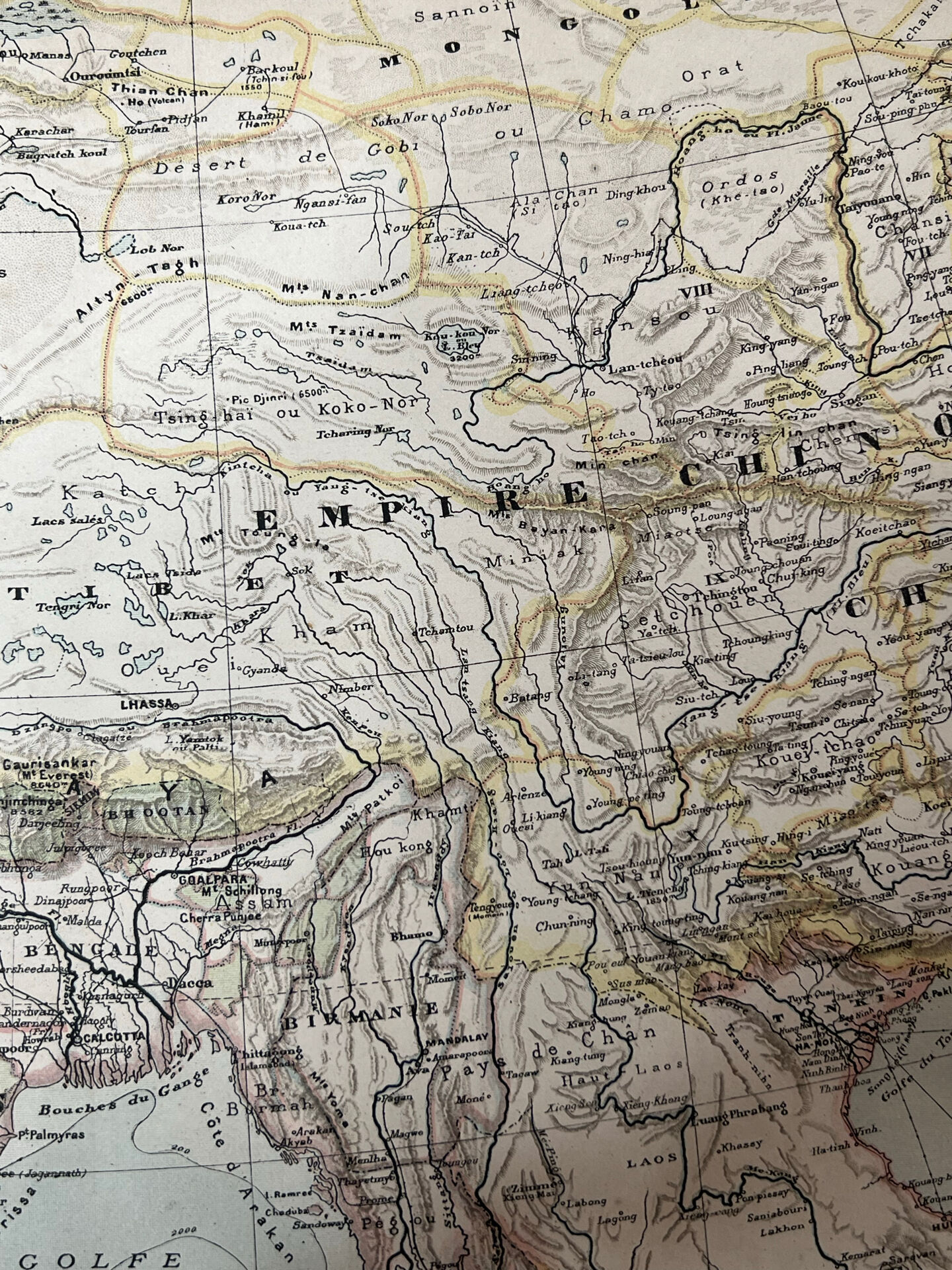Carte ancienne Asie 69,5x52,5cm