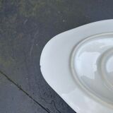 Serving dish and gravy boat in limoges porcelain, stamped b & cie limoges france