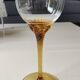 Set of 6 round stemmed glasses. Bohemian crystal. Floral twisted stem.