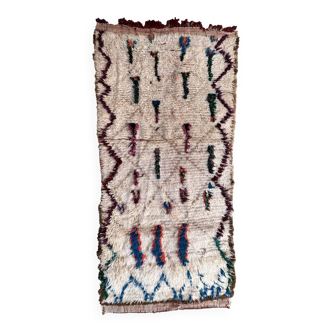 White Berber rug, Cream Azilal - 223 x 100 cm