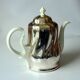 Cafetière en porcelaine HKE avec capot chauffant en métal argenté - Vintage