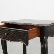 19th Century Black Wooden Side Table with Drawer, France
