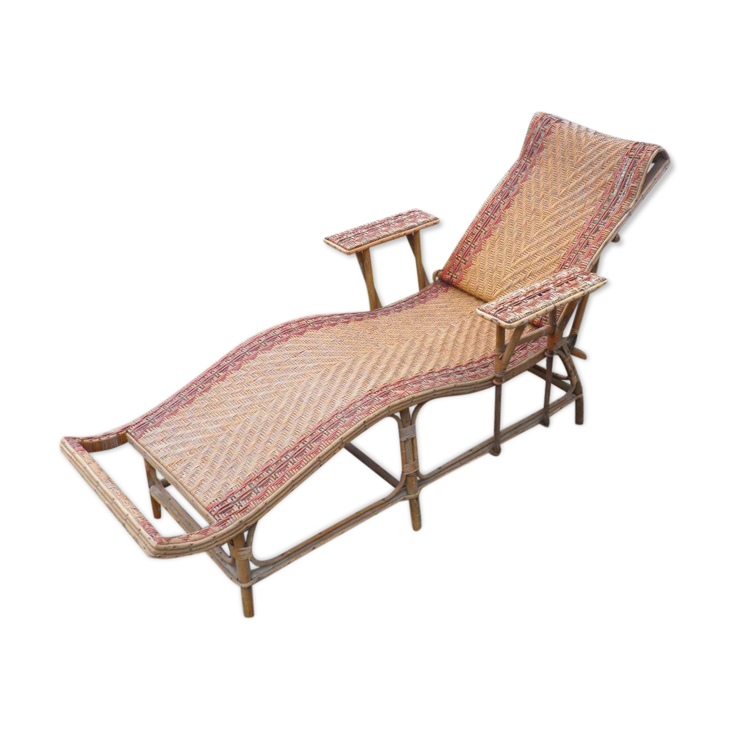 Rattan chaise longue 1900