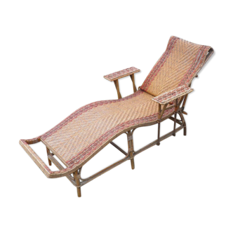 Rattan chaise longue 1900