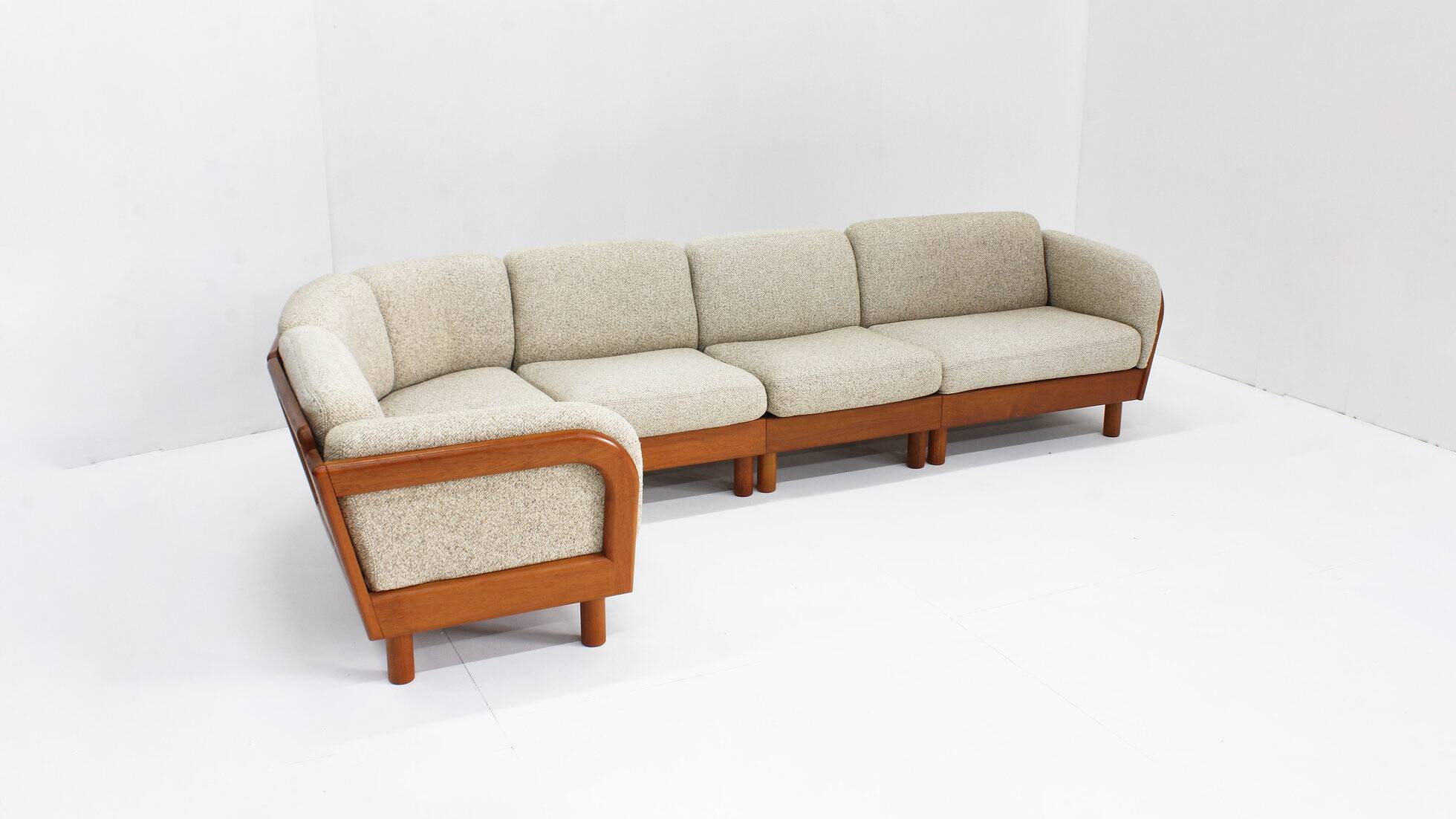 Vintage Danish mid-century corner sofa solid teak by Olsen Laursen 1960s