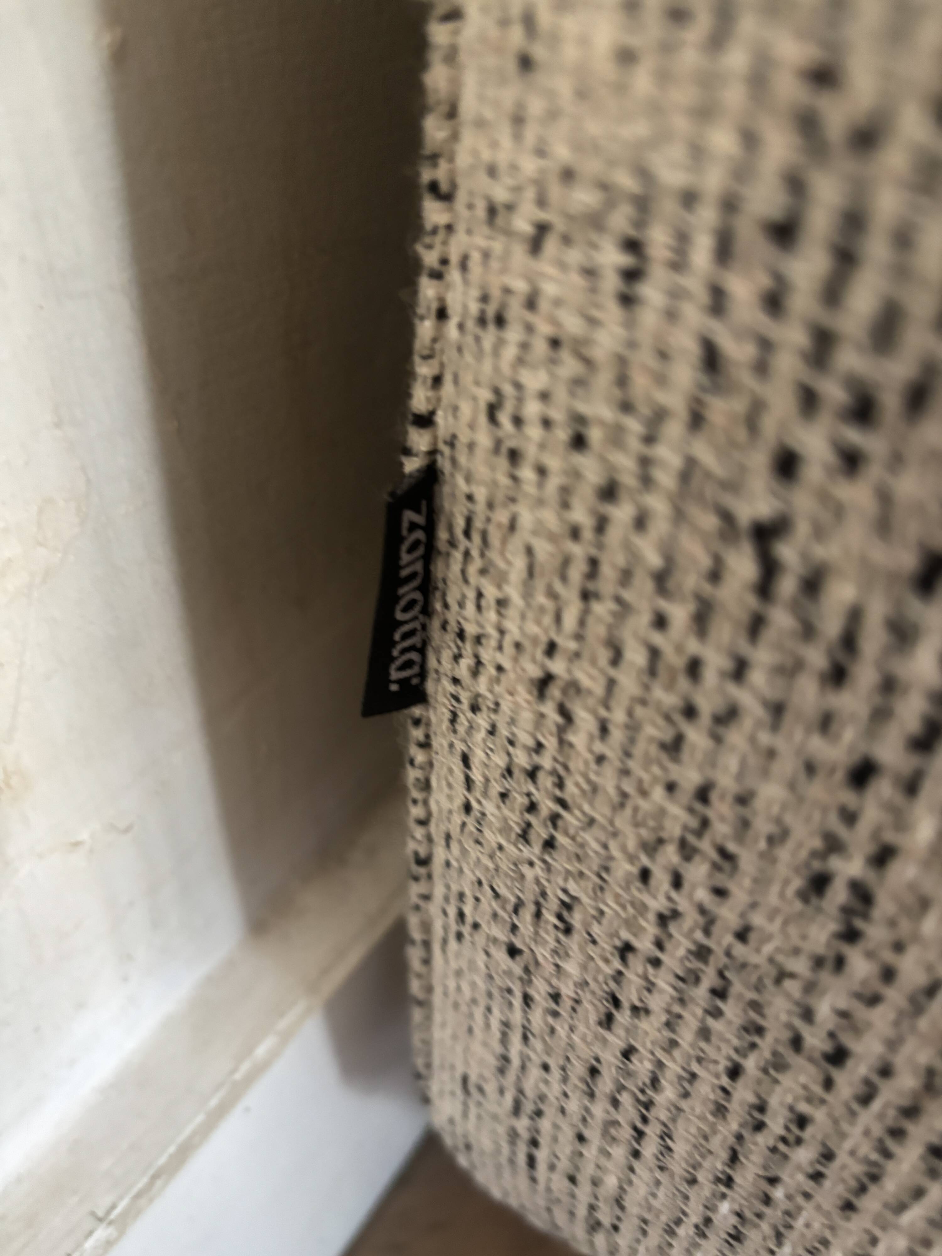 Zanotta sofa - cream herringbone wool fabric by Pierre Frey - 230 x 100 cm