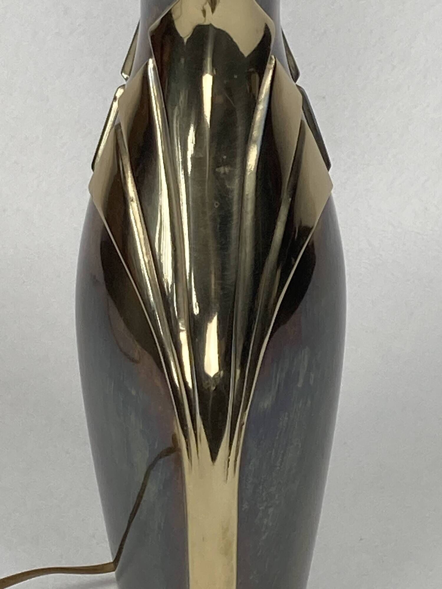 Hollywood Regency art nouveau revival brass table lamp, Dutch 1970s