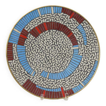 Assiette murale en mosaïque du milieu du siècle par W. Zimmermann pour Ritter