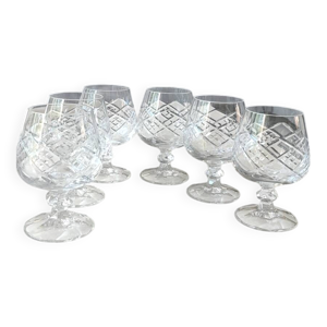 Lot 6 verres cognac/brandy.