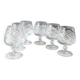Lot 6 verres cognac/brandy. en cristal bohème taillé. boho.chic