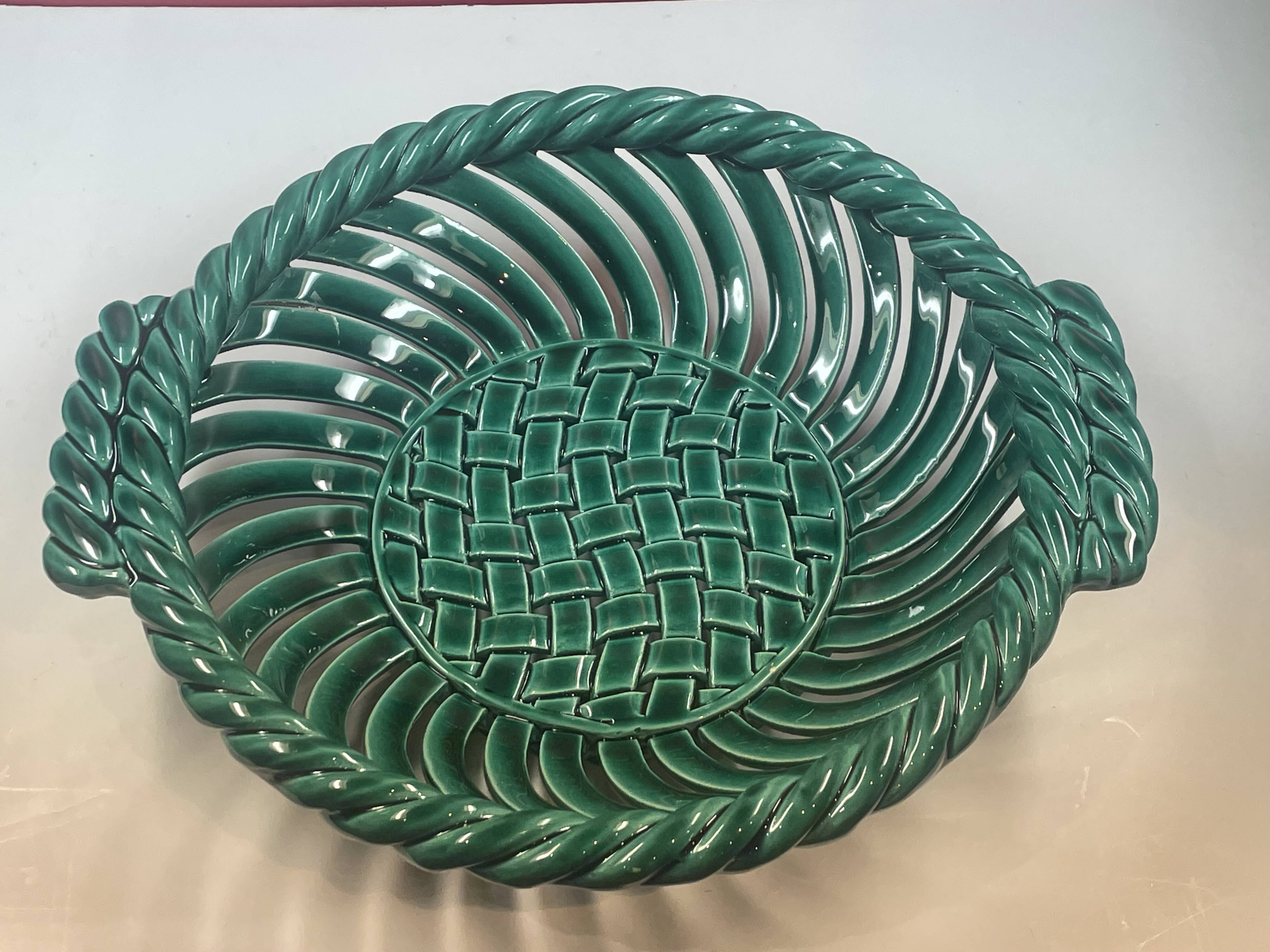 Vallauris Table basket, braids, twists and openwork