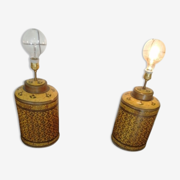 Duo of vintage metal lamps