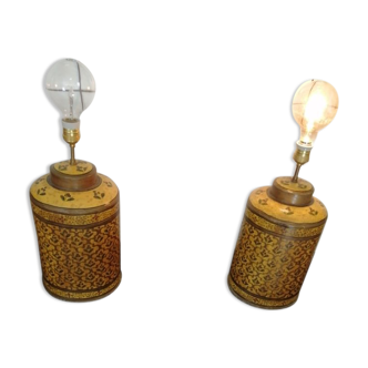 Duo of vintage metal lamps