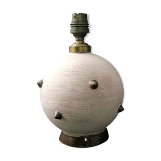 Vintage ball lamp 1950 ceramic & brass