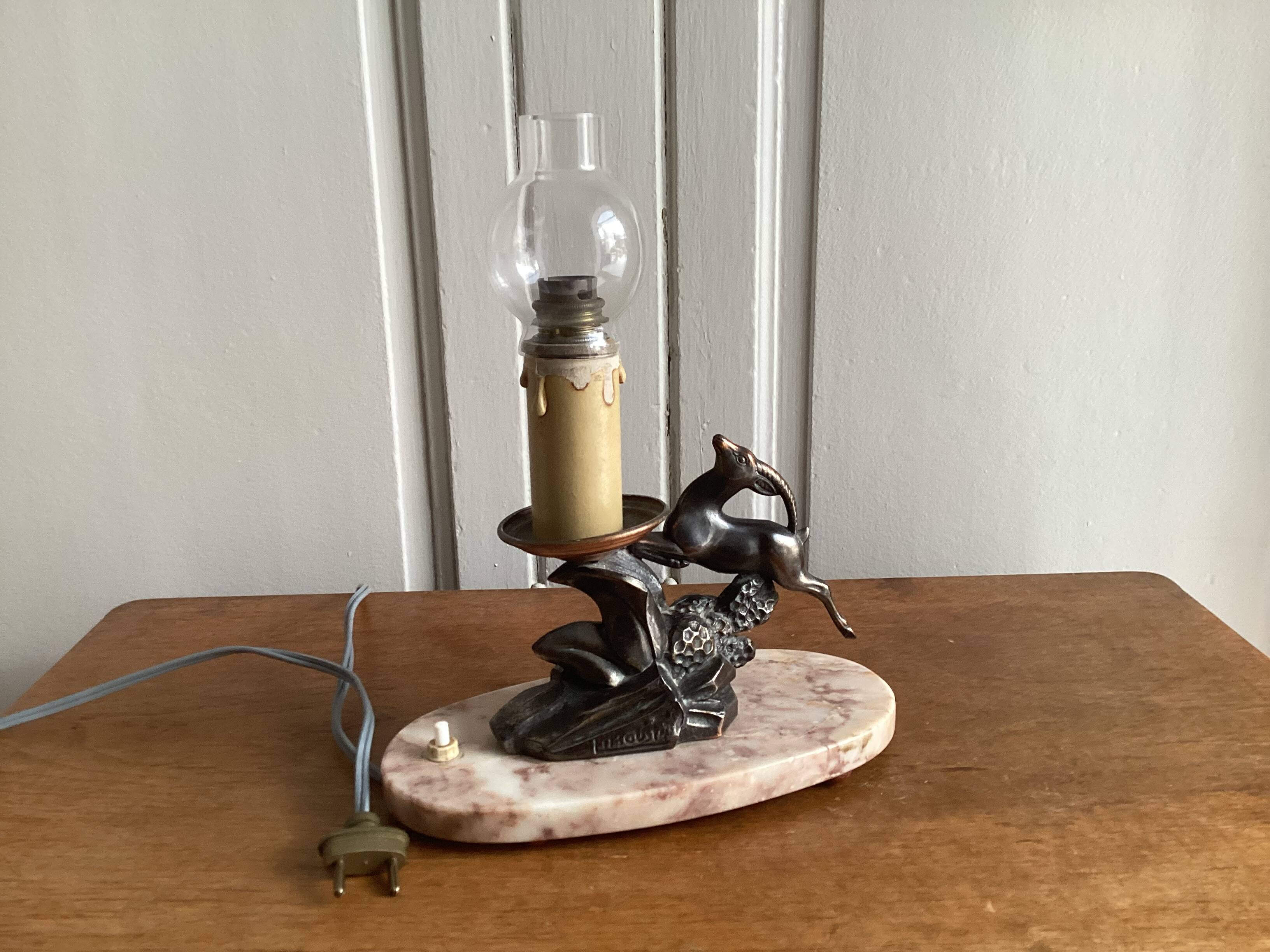 Antique bedside lamp night light by Jacques Limousin