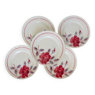 5 vintage dessert plates from Moulin des Loups and Orchies (210674)