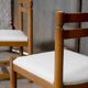 6X Chaise de salle à manger scandinave en chêne massif, années 1960