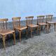 Série de 5 chaises bistrot bohème hêtre - vintage - 1950
