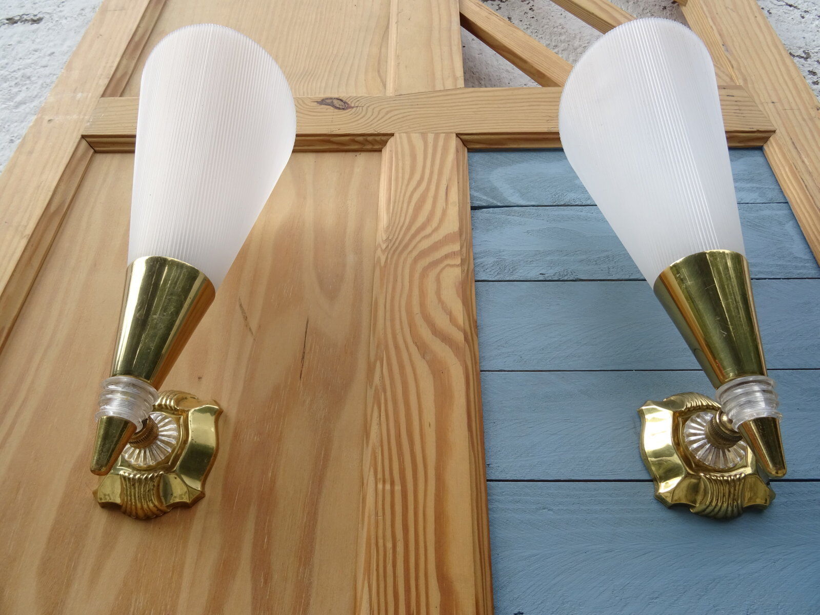 Pair of cone wall lamps 1950