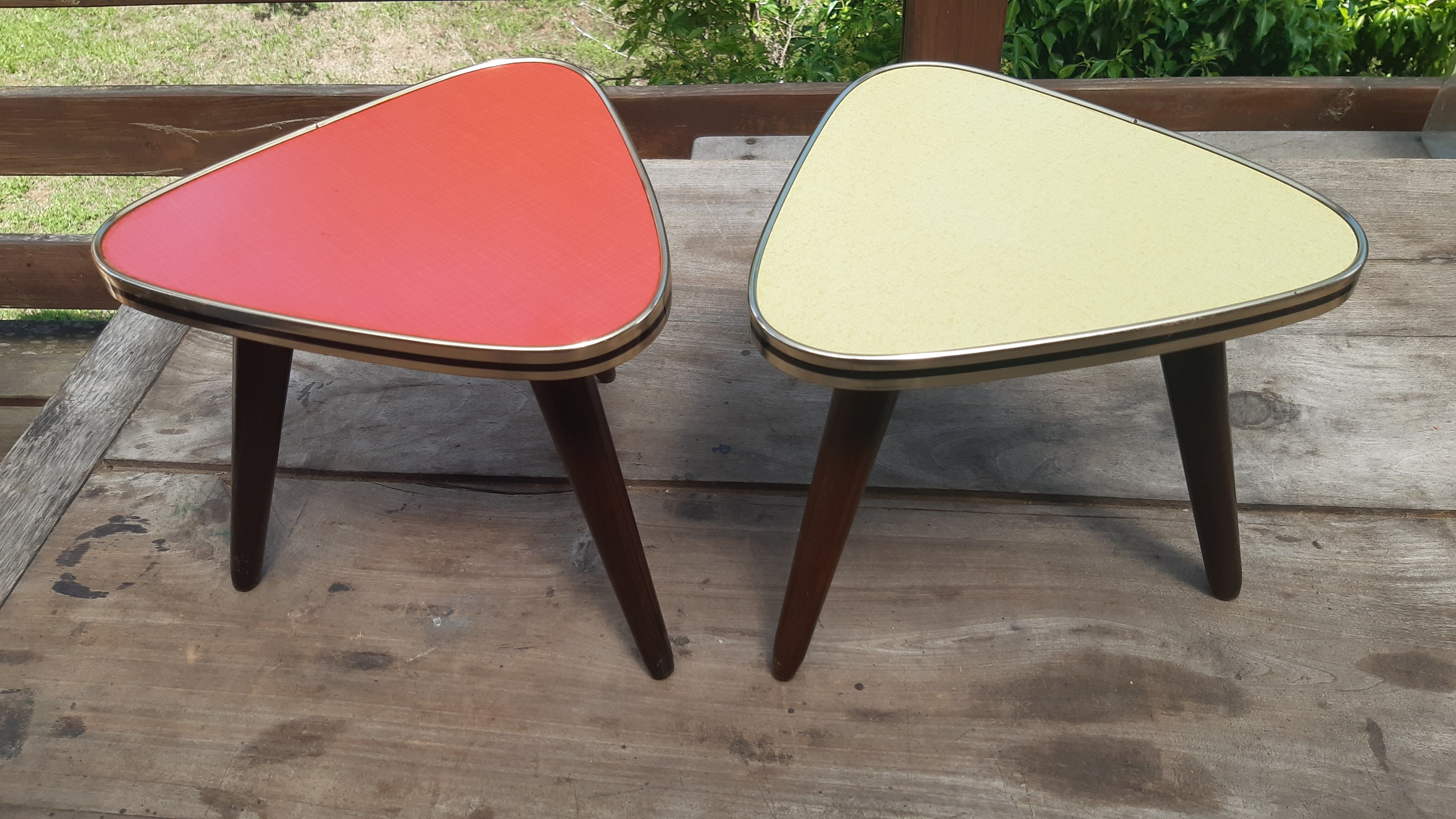 Lot de 2 guéridons porte plante 1960