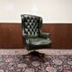Large English Chesterfield Desk Chair Green
