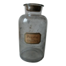 Ancien bocal pot de pharmacie apothicaire médecin étiquette poudre de charbon