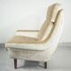 Beige velvet armchair Danish The Moderns