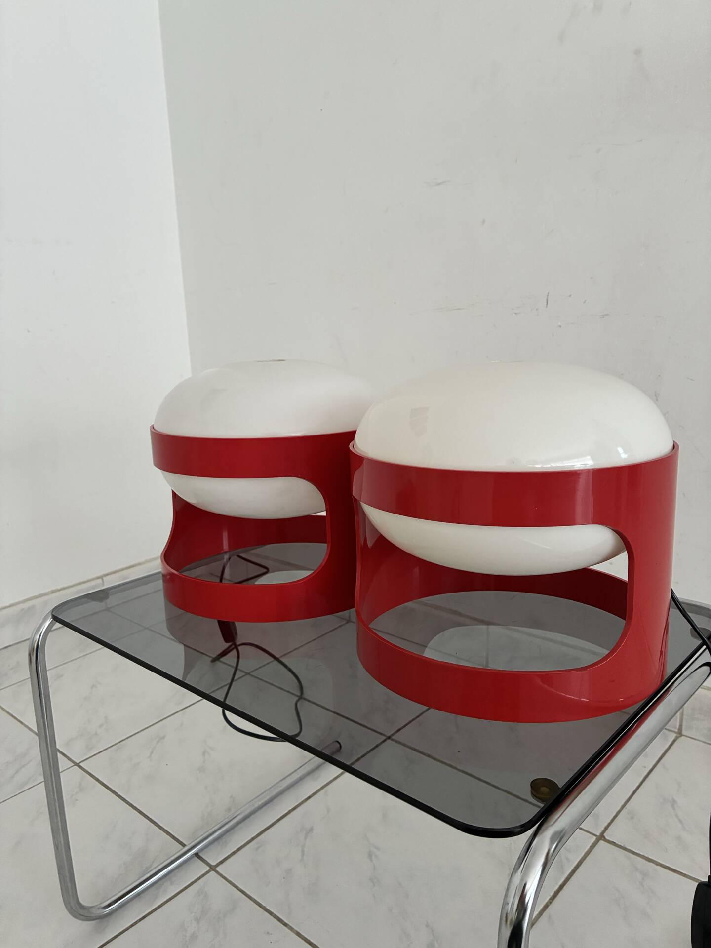 Lampe de table vintage KD28 Joe Colombo ensemble de deux