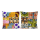 Set of 2 vintage ikat cushion covers 48x51 cm