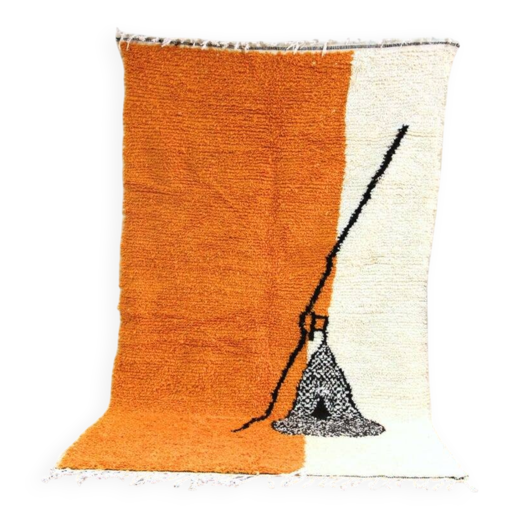 Orange tapis marocain artisanal 250cmx150cm