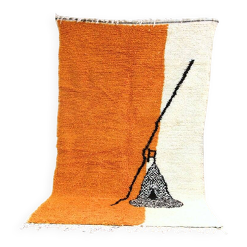 Orange tapis marocain artisanal 250cmx150cm