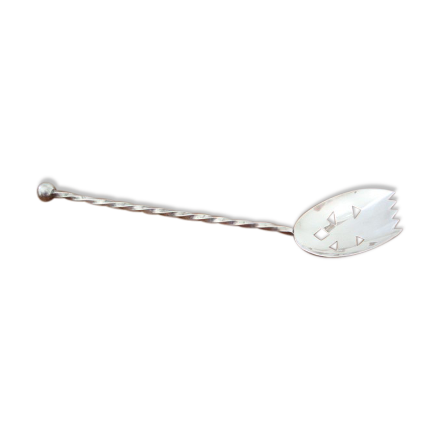 Silver metal sprinkling spoon