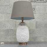 White earthenware pineapple lamp