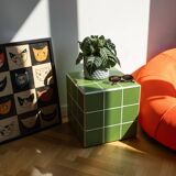 Table de chevet, d'appoint en céramique vert forêt