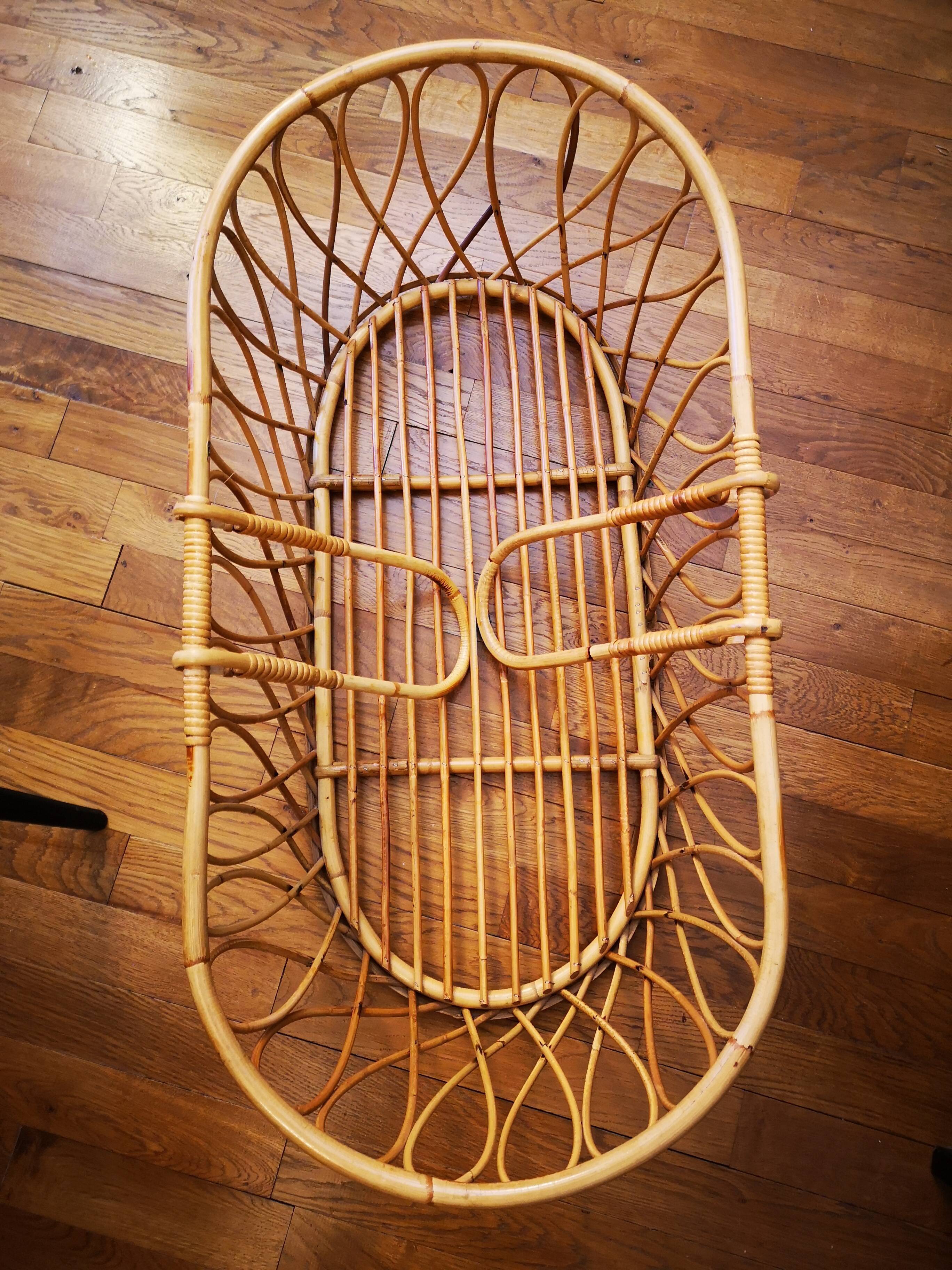 Couffin cradle rattan vintage child