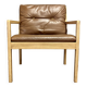 Fauteuil en cuir design scandinave Bernt Petersen 1960