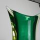 Murano Sommerso vase in green and amber yellow glass, 1960s