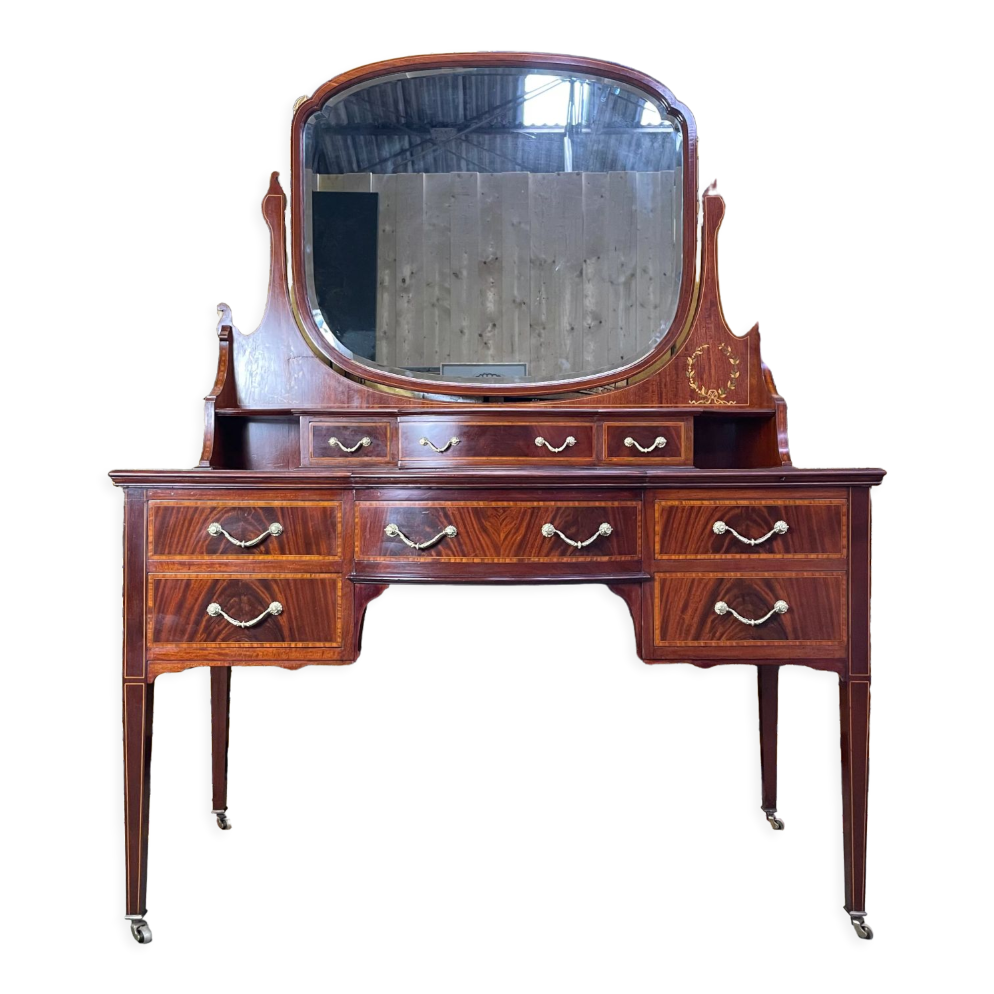 Restored mahogany English dressing table