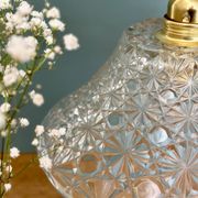 Vintage molded glass lampshade pendant light - tableware collection -